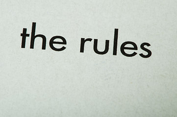 Image showing Word The rules