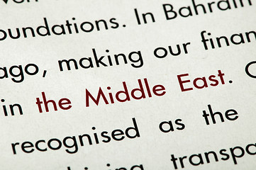 Image showing Word Middle East 