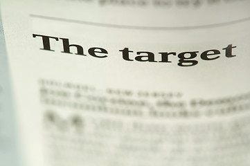 Image showing Word The target 