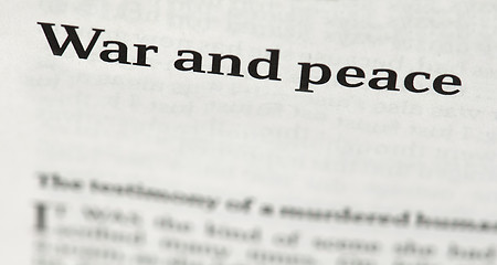 Image showing Words war and peace