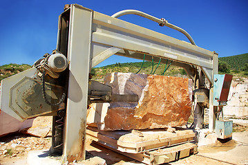 Image showing Machinery in quarry of marble extraction.