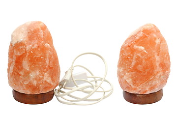 Image showing salt lamp over white