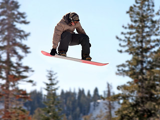 Image showing Girl on a snowboard