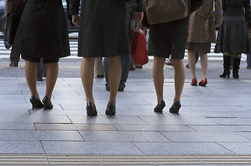 Image showing Office ladies in the town