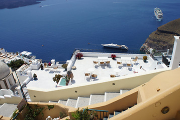 Image showing Santorini terrace 