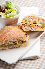 Image showing Italian ciabatta panini sandwich chicken