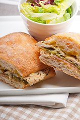 Image showing Italian ciabatta panini sandwich chicken