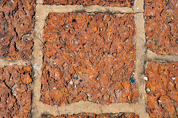 Image showing Red-brown brick ( laterite ) 