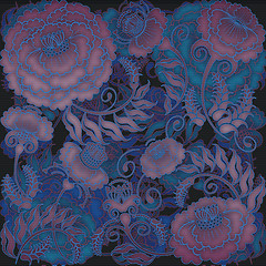 Image showing floral design blue flowers