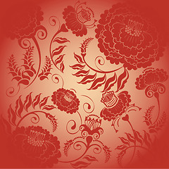 Image showing floral design red flowers 