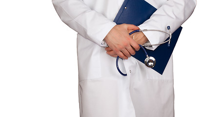 Image showing Doctor with blank clipboard
