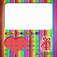 Image showing Calendar 2012 with sparkling hearts 