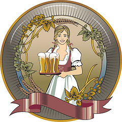 Image showing girl beer waitress