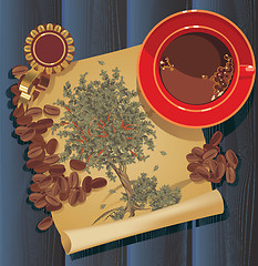 Image showing coffee tree, graphic