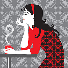 Image showing girl and coffee