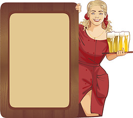 Image showing waitress beer