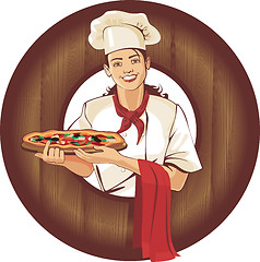 Image showing pizza girl