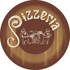 Image showing pizzeria, label