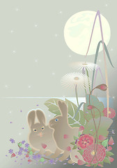 Image showing floral borger, bunny