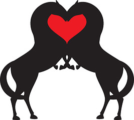 Image showing horse red heart