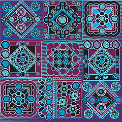 Image showing blue and lilac geometrical pattern 