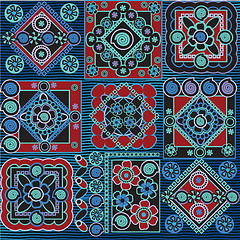 Image showing blue and red geometrical pattern