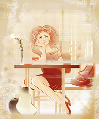 Image showing girl in cafe