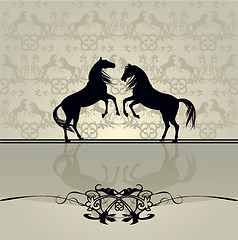 Image showing horses background