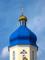 Image showing Beautiful blue church dome