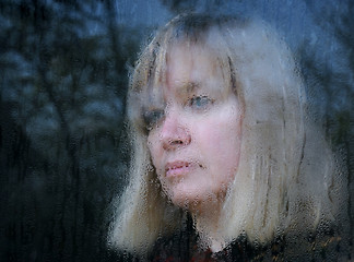 Image showing Blurred Portrait of Middle-aged Woman