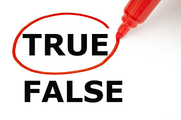 Image showing True or False with Red Marker