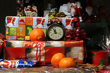 Image showing Christmas gifts and Christmas tree