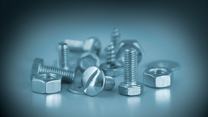 Image showing Female-screws and screw-bolts