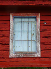 Image showing window on red wooden building