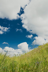 Image showing Cloudy over hill