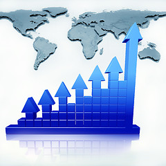 Image showing Business chart and map