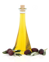 Image showing Olive Oil and Olives