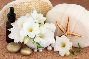 Image showing Freesia Flower Spa Treatment