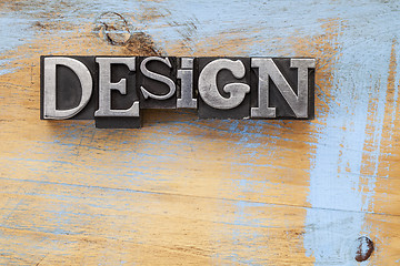 Image showing design word in metal type