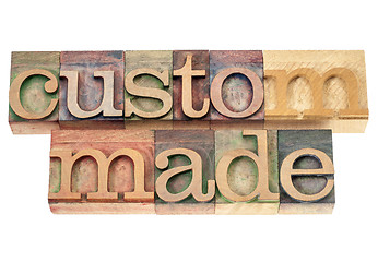 Image showing custom made in wood type