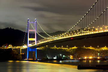 Image showing tsing ma bridge at night