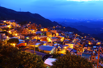 Image showing jiu fen village at night, in Taiwan