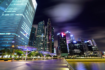 Image showing Singapore city skyline at night