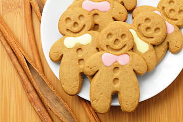 Image showing Gingerbread Man over Wood