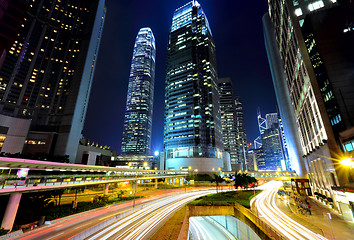 Image showing city night with busy traffic