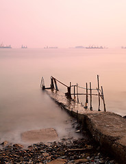 Image showing jetty at sunset