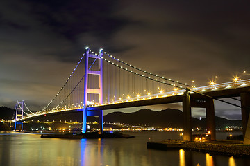 Image showing tsing ma bridge at night