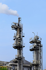 Image showing Industrial with factory chimney