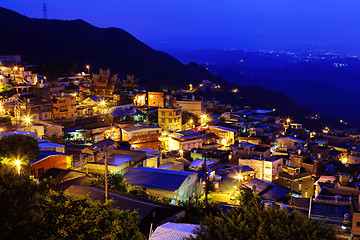 Image showing jiu fen village at night, in Taiwan