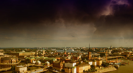 Image showing Stockholm, Sweden. Aerial view of the Old Town (Gamla Stan).